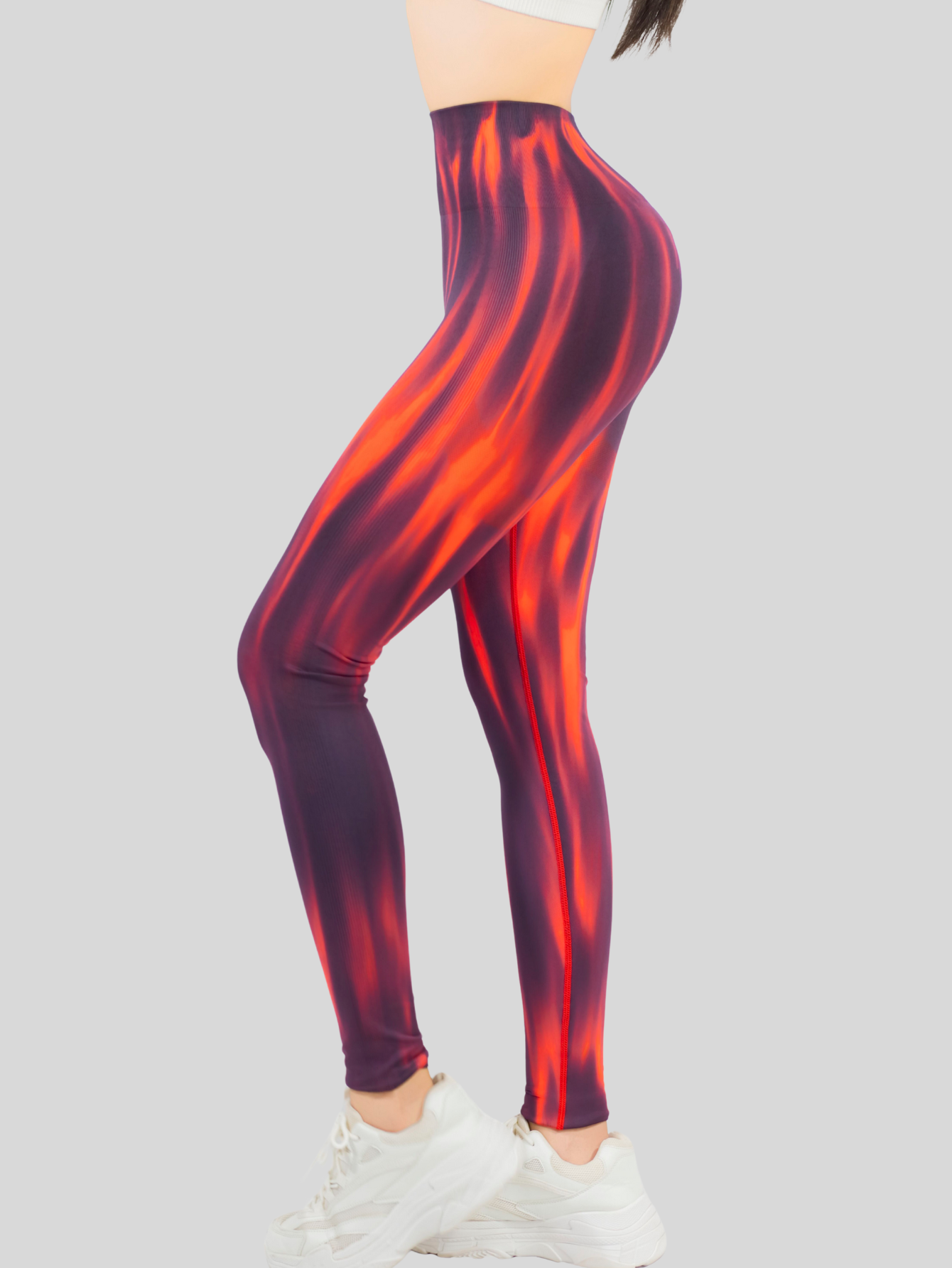 Foto 5 pulgar | Leggings Deportivos Tie-dye Mujer Para Yoga Y Gym Lic-0197 Naranja Comodidad Y Estilo