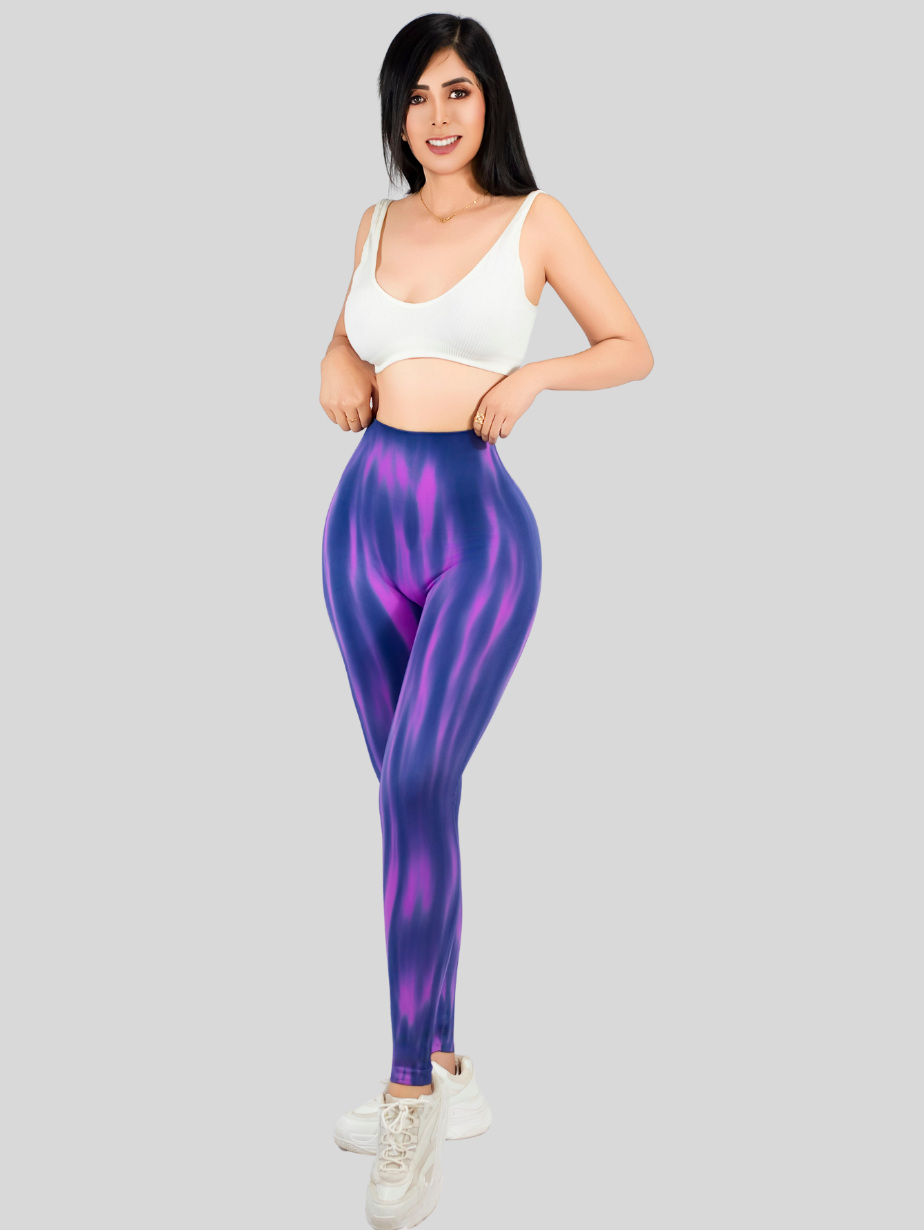 Foto 3 pulgar | Leggings Deportivos Tie-dye Mujer Para Yoga Y Gym Lic-0197 Lila Comodidad Y Estilo