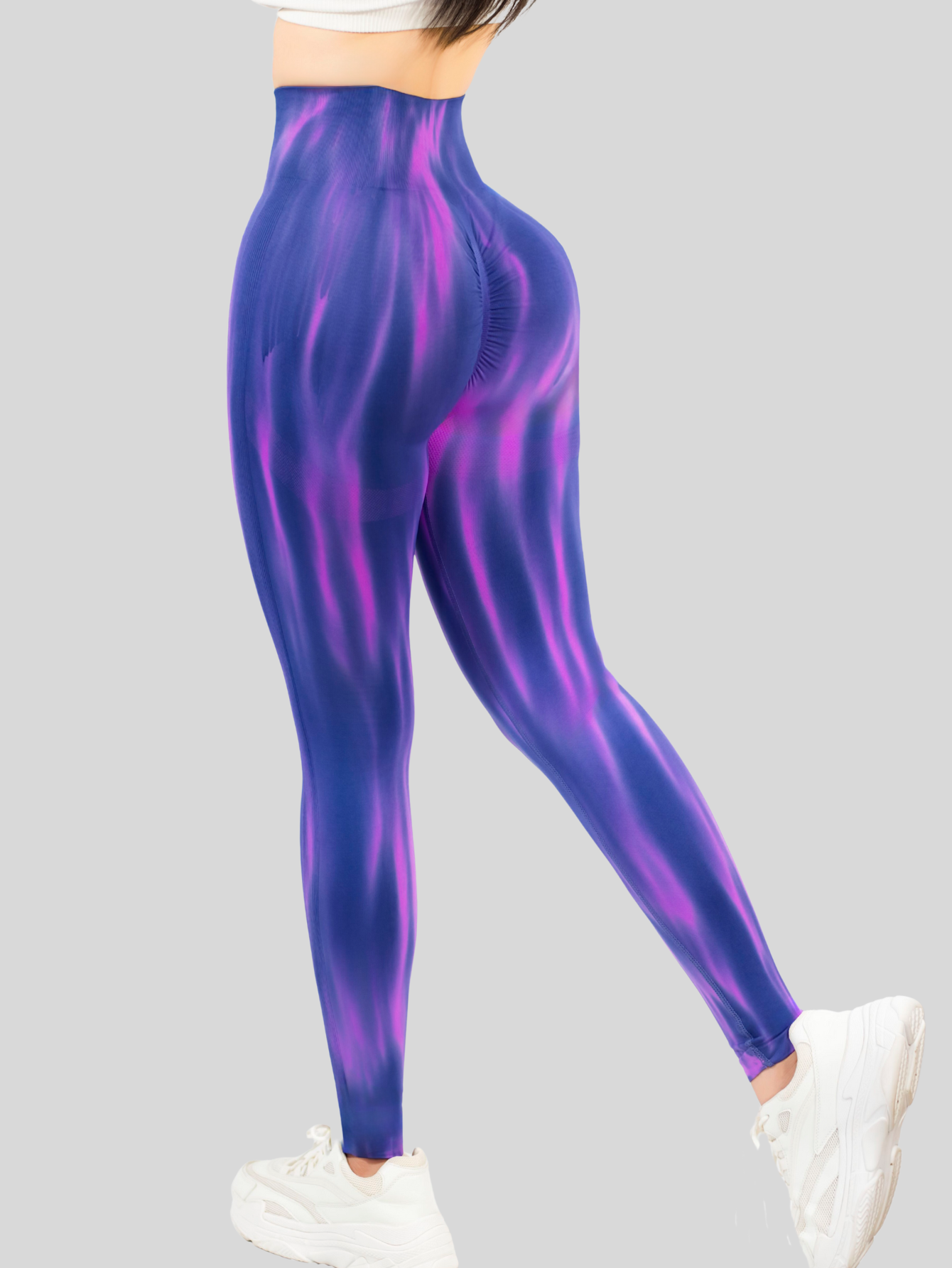 Foto 6 pulgar | Leggings Deportivos Tie-dye Mujer Para Yoga Y Gym Lic-0197 Lila Comodidad Y Estilo
