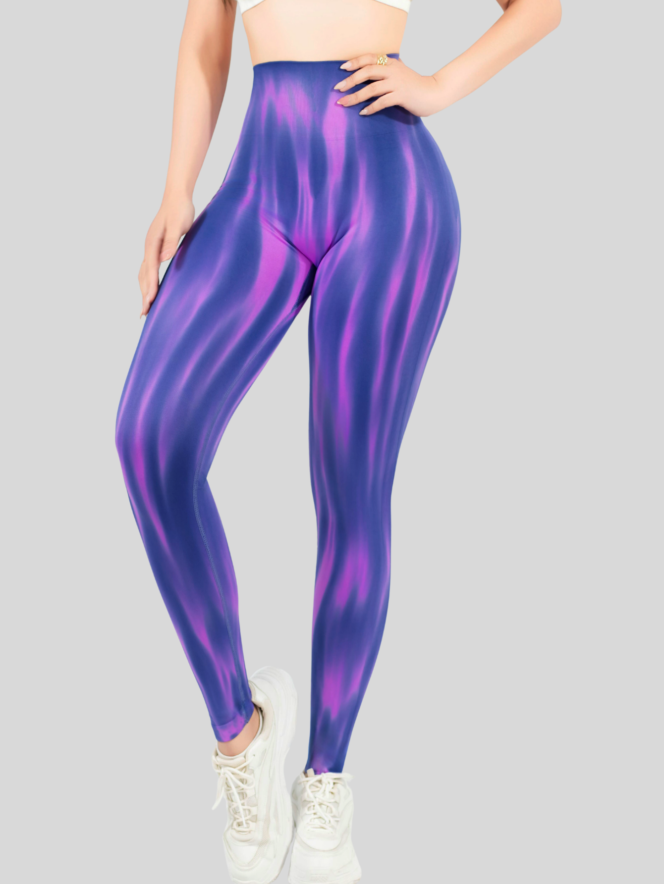 Foto 7 pulgar | Leggings Deportivos Tie-dye Mujer Para Yoga Y Gym Lic-0197 Lila Comodidad Y Estilo