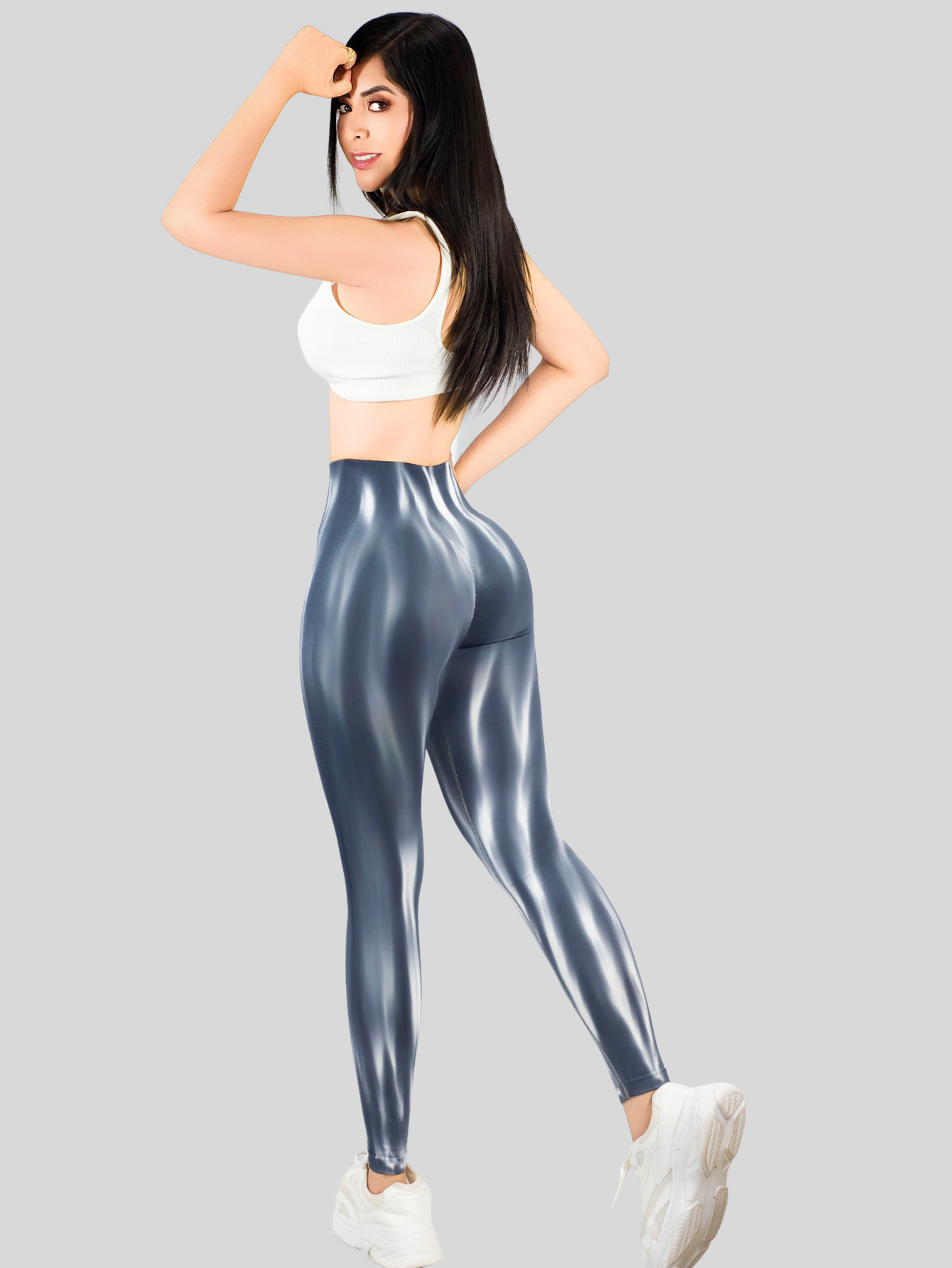 Foto 4 pulgar | Leggings Deportivos Tie-dye Mujer Para Yoga Y Gym Lic-0197 Gris Comodidad Y Estilo