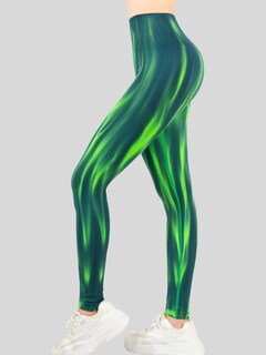 Foto 4 | Leggings Deportivos Tie-dye Mujer Para Yoga Y Gym Lic-0197 Verde Comodidad Y Estilo