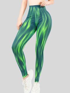 Foto 6 | Leggings Deportivos Tie-dye Mujer Para Yoga Y Gym Lic-0197 Verde Comodidad Y Estilo