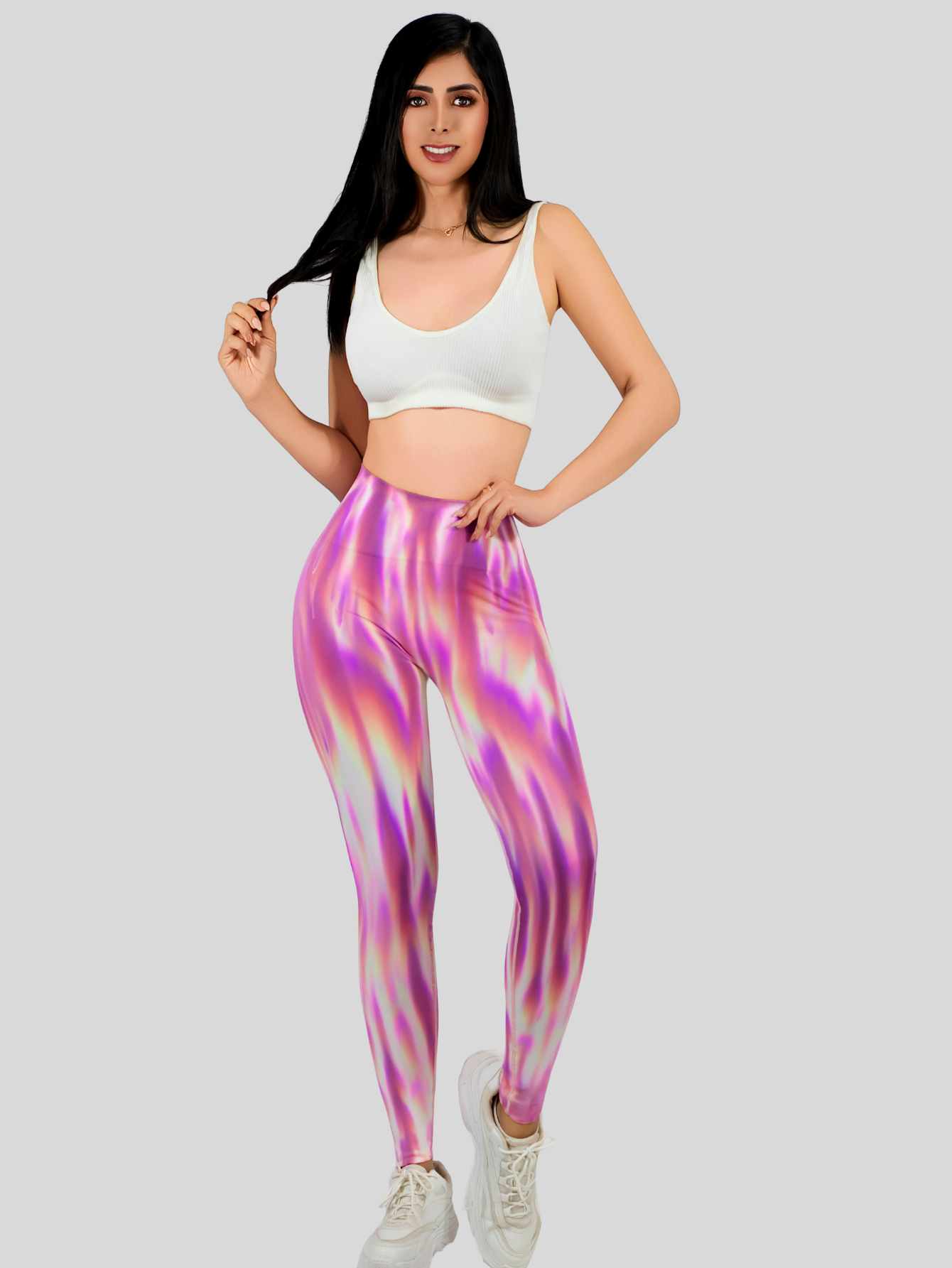 Foto 3 pulgar | Leggings Deportivos Tie-dye Mujer Para Yoga Y Gym Lic-0197 Rosa Comodidad Y Estilo