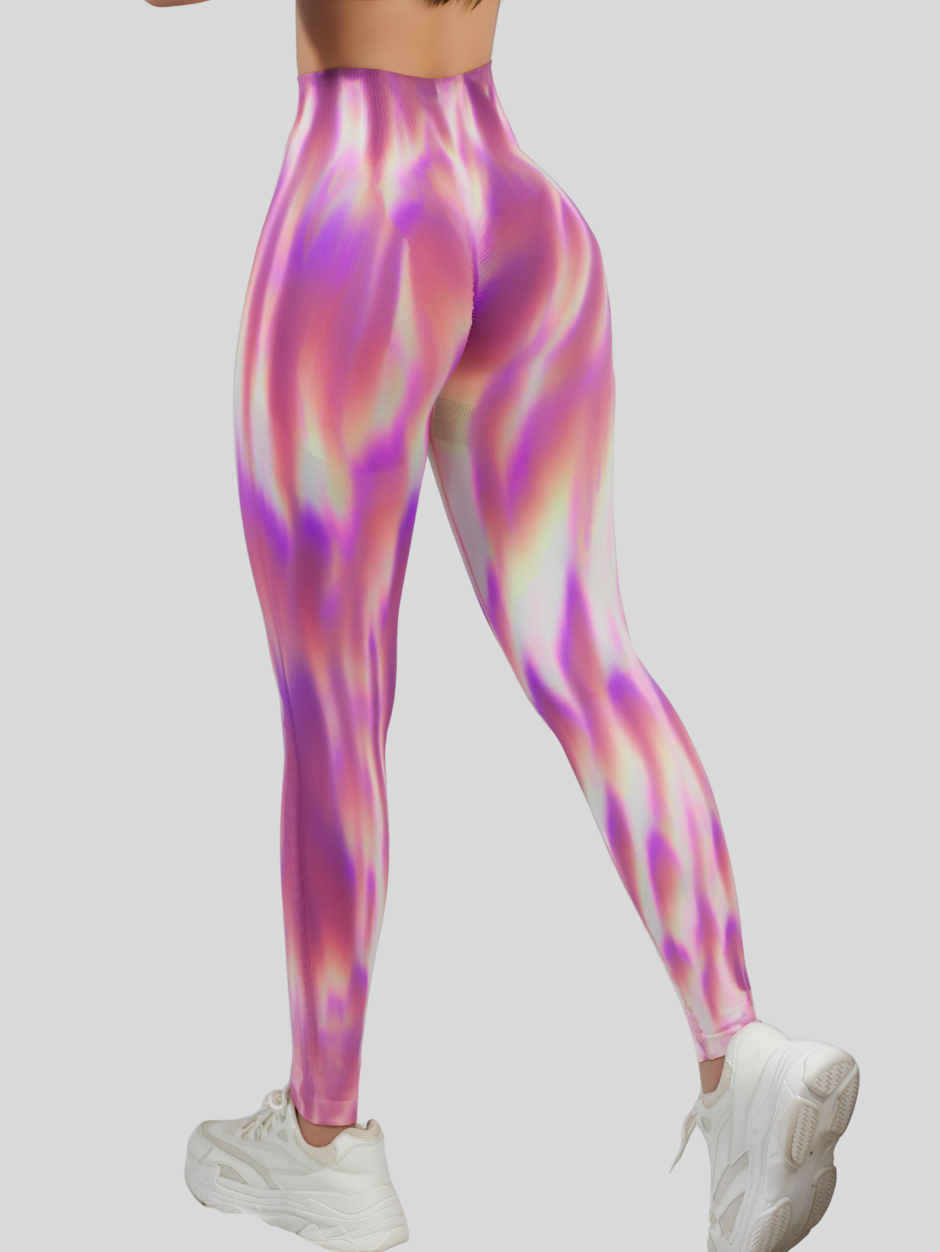 Foto 6 pulgar | Leggings Deportivos Tie-dye Mujer Para Yoga Y Gym Lic-0197 Rosa Comodidad Y Estilo