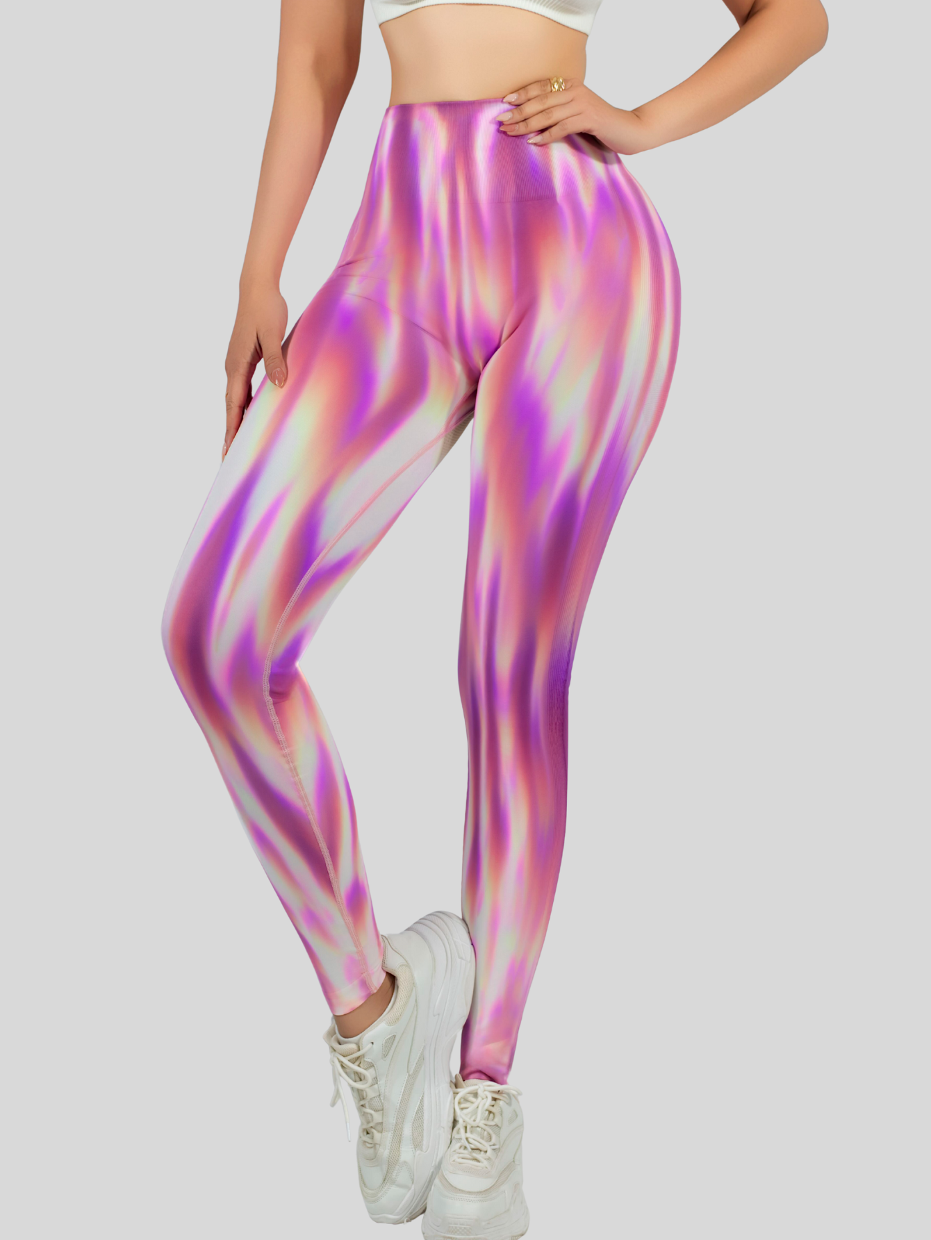 Foto 7 pulgar | Leggings Deportivos Tie-dye Mujer Para Yoga Y Gym Lic-0197 Rosa Comodidad Y Estilo