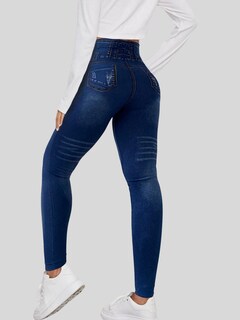 Foto 3 | Leggings Azules para Mujer