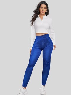 Foto 2 | Leggings Lic-055-2 Azul para Mujer