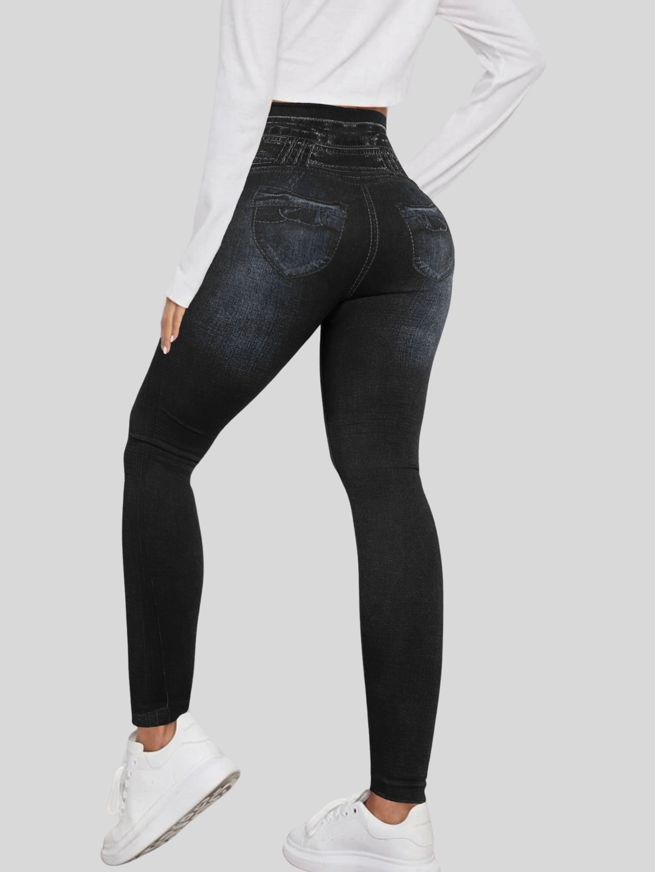 Foto 4 pulgar | Leggings Negros para Mujer