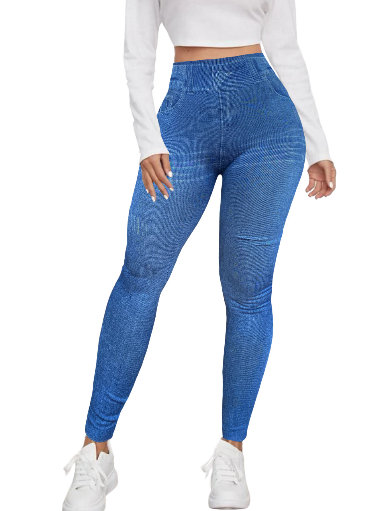 Leggings Estilo Mezclilla Lic-055-2 Azul D1 para Mujer