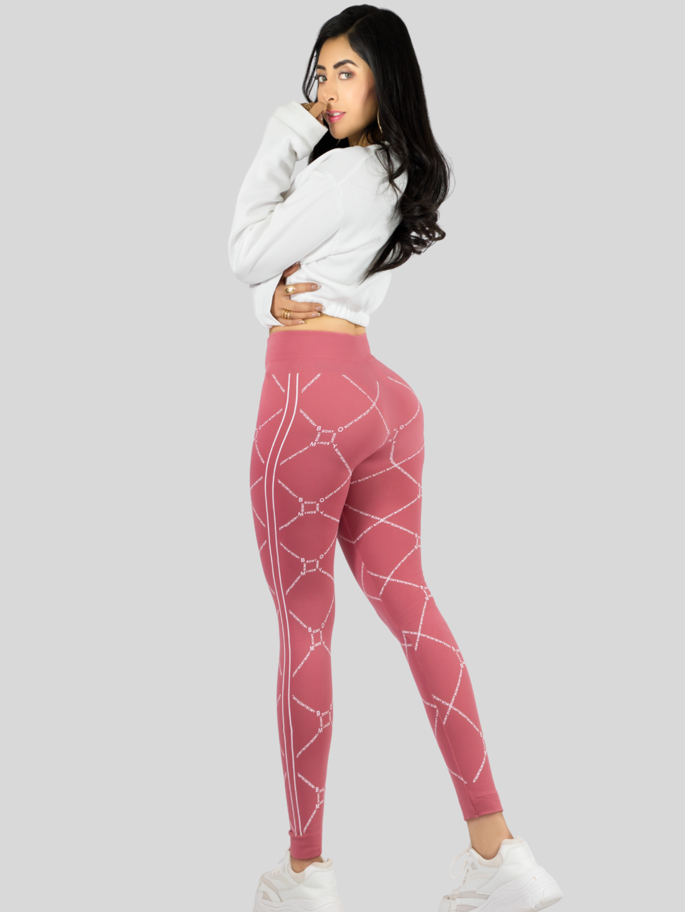 Foto 4 pulgar | Leggins Mujer Legging Mallones Lic-010 Rosa Mallas Térmicas Mayon