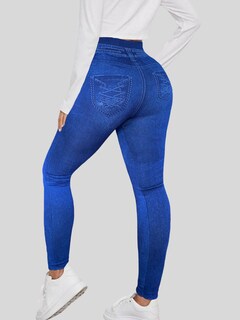 Foto 3 | Leggings Azul para Mujer