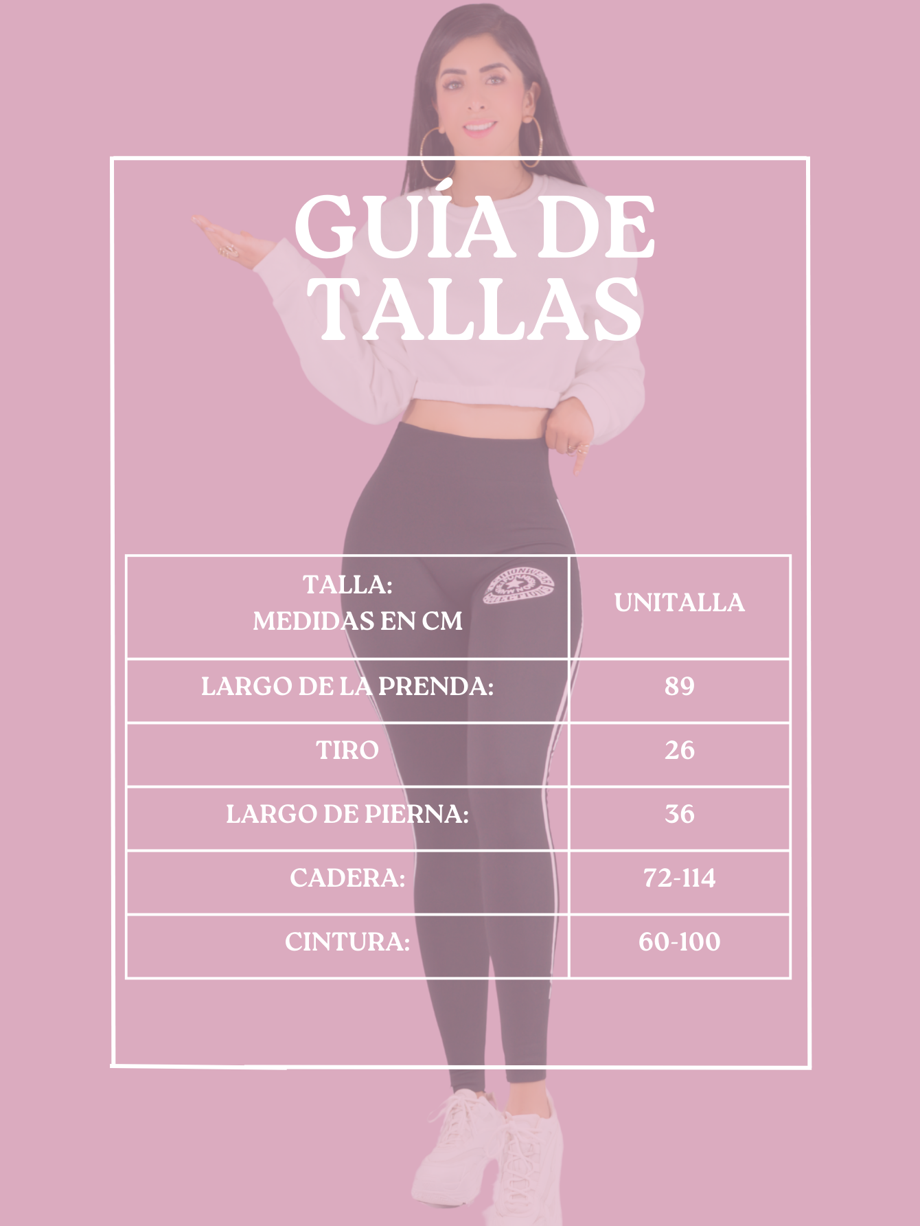 Foto 8 pulgar | Leggins Mujer Legging Mallones Lic-053 Rosa Mallas Térmicas Mayon