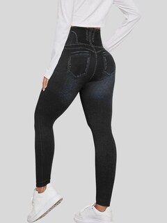 Foto 3 | Leggings Estilo Mezclilla Lic-055-2 Negro D21 para Mujer