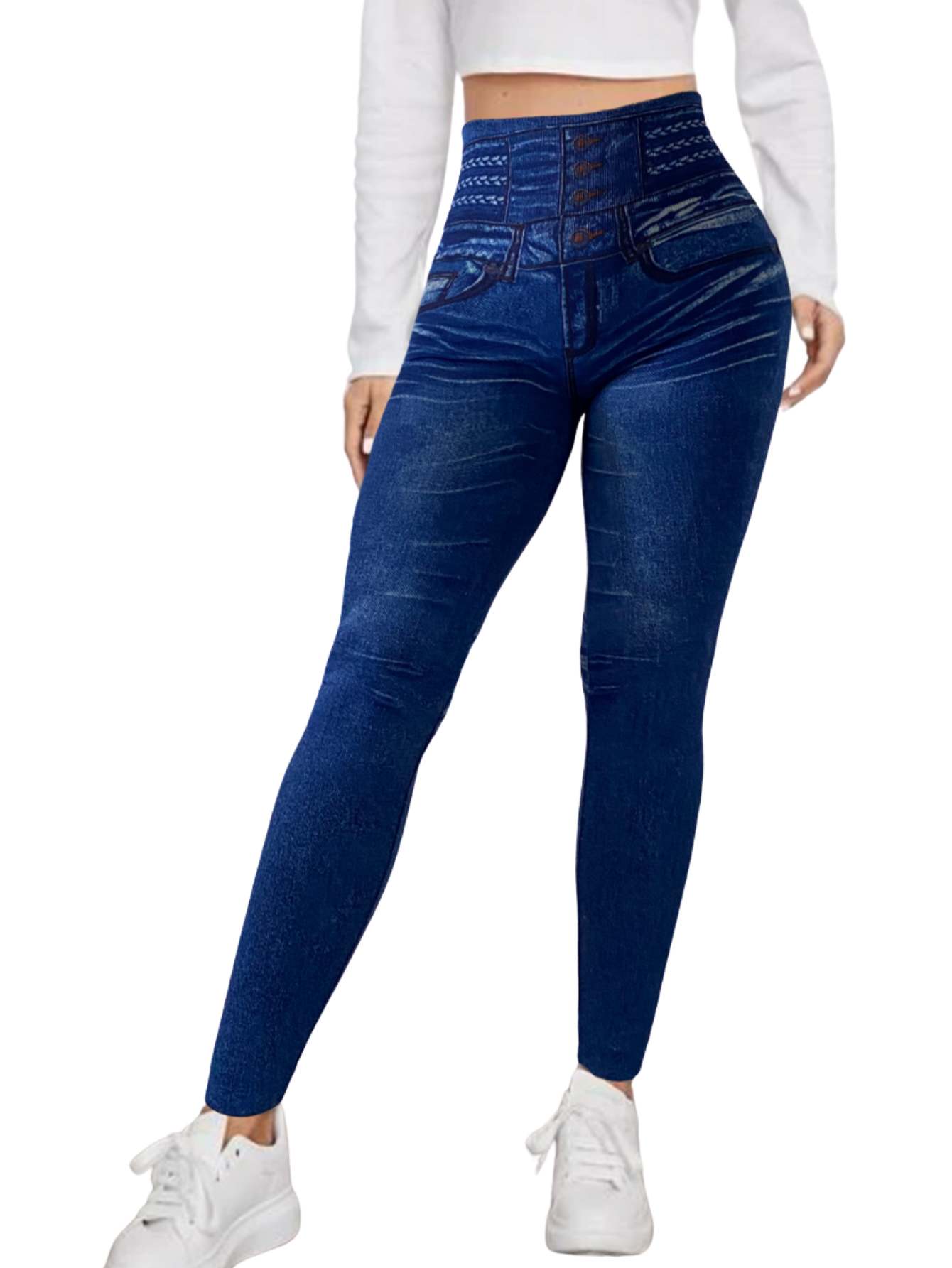 Leggings Estilo Mezclilla Lic-055-2 Azul D15 para Mujer