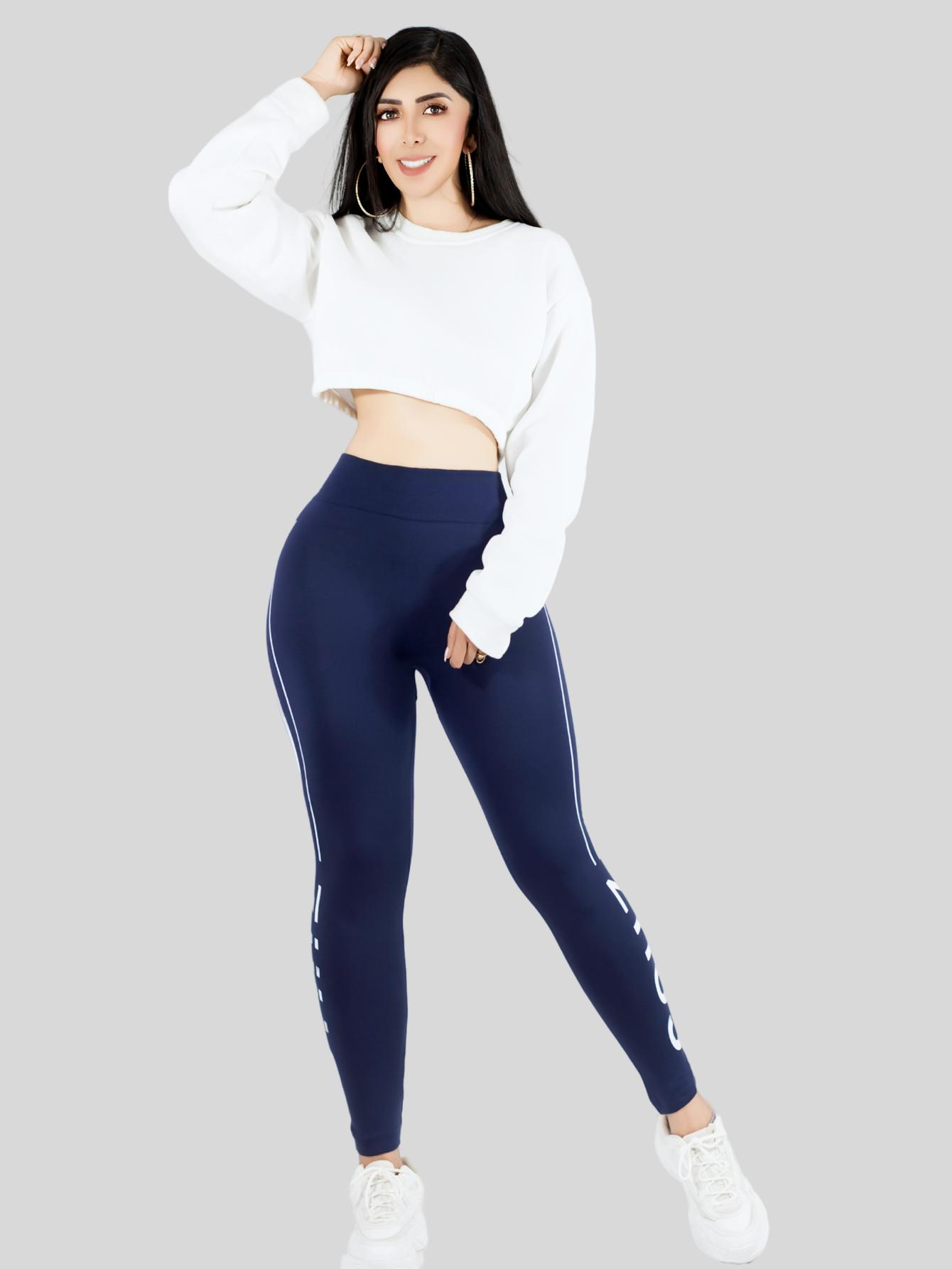 Foto 3 pulgar | Legging De Dama Stretch Mallas Deportivas Lic-0192 Marino Mallones De Mujer