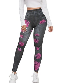 Foto 1 | Leggings Estilo Mezclilla Lic-055-2 Negro D10 para Mujer