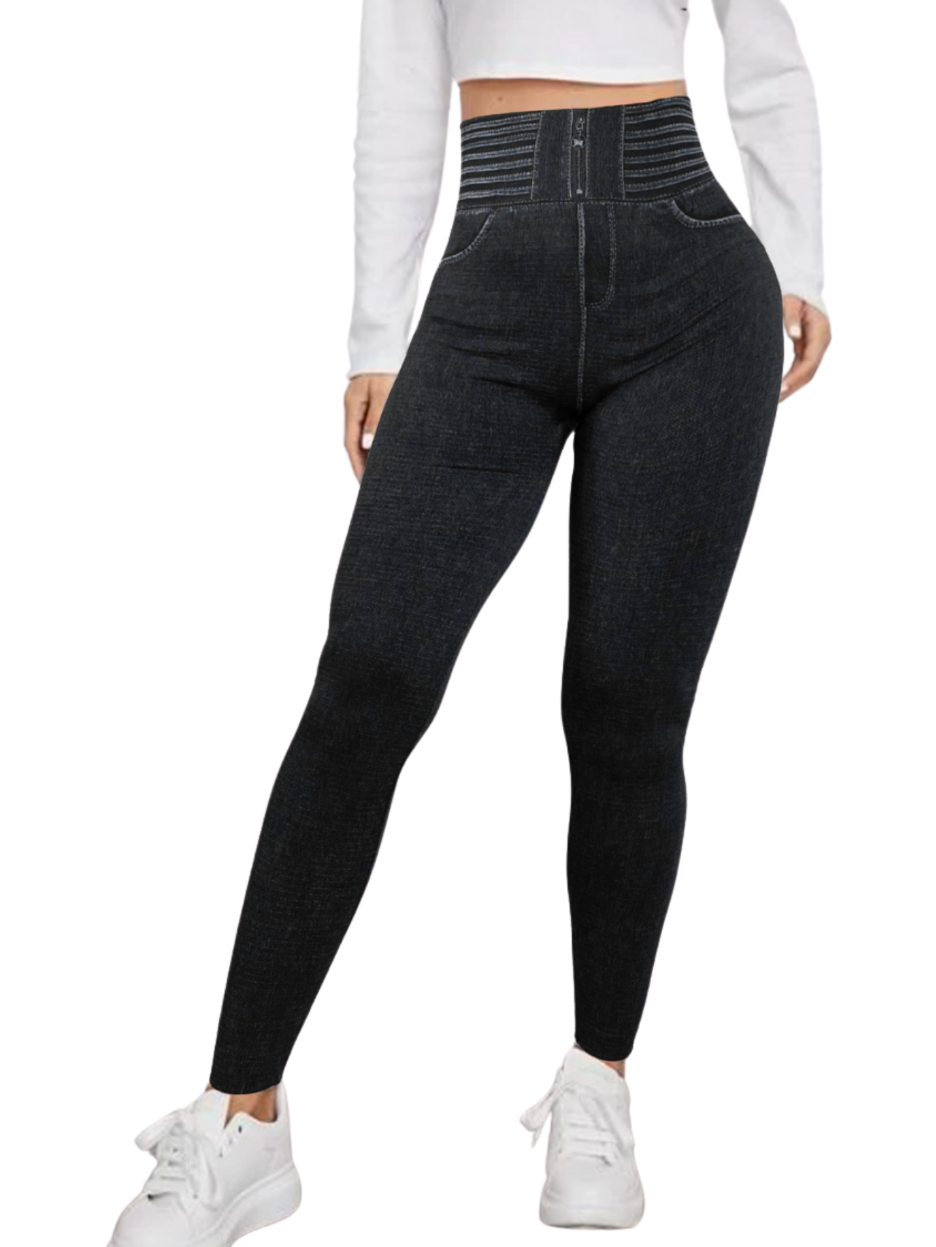 Foto 2 pulgar | Leggings Negros para Mujer