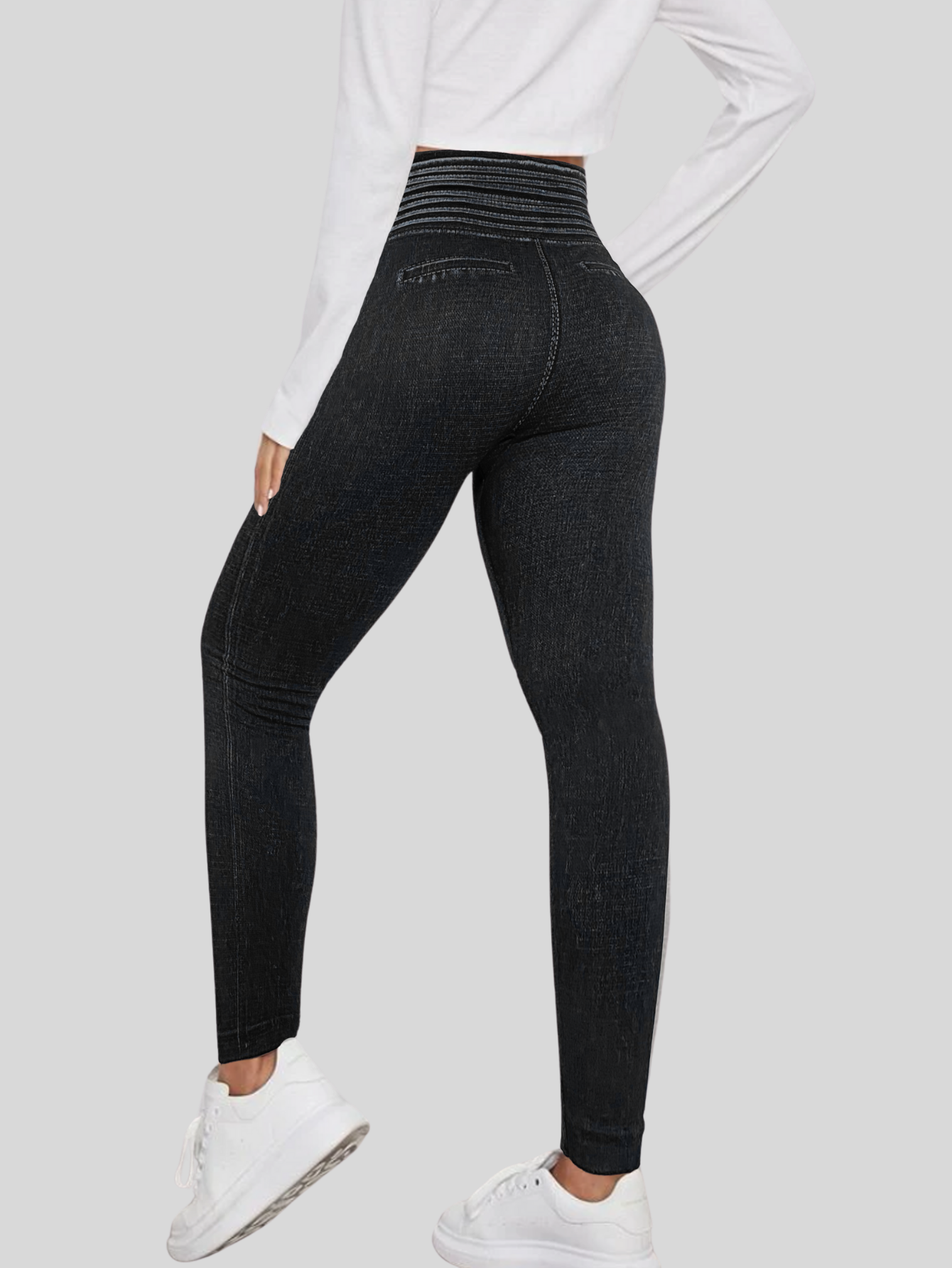 Foto 4 pulgar | Leggings Negros para Mujer