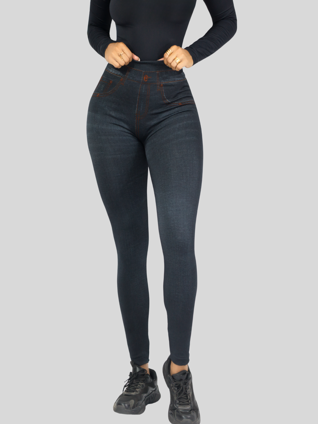Foto 7 pulgar | Leggings Negros para Mujer