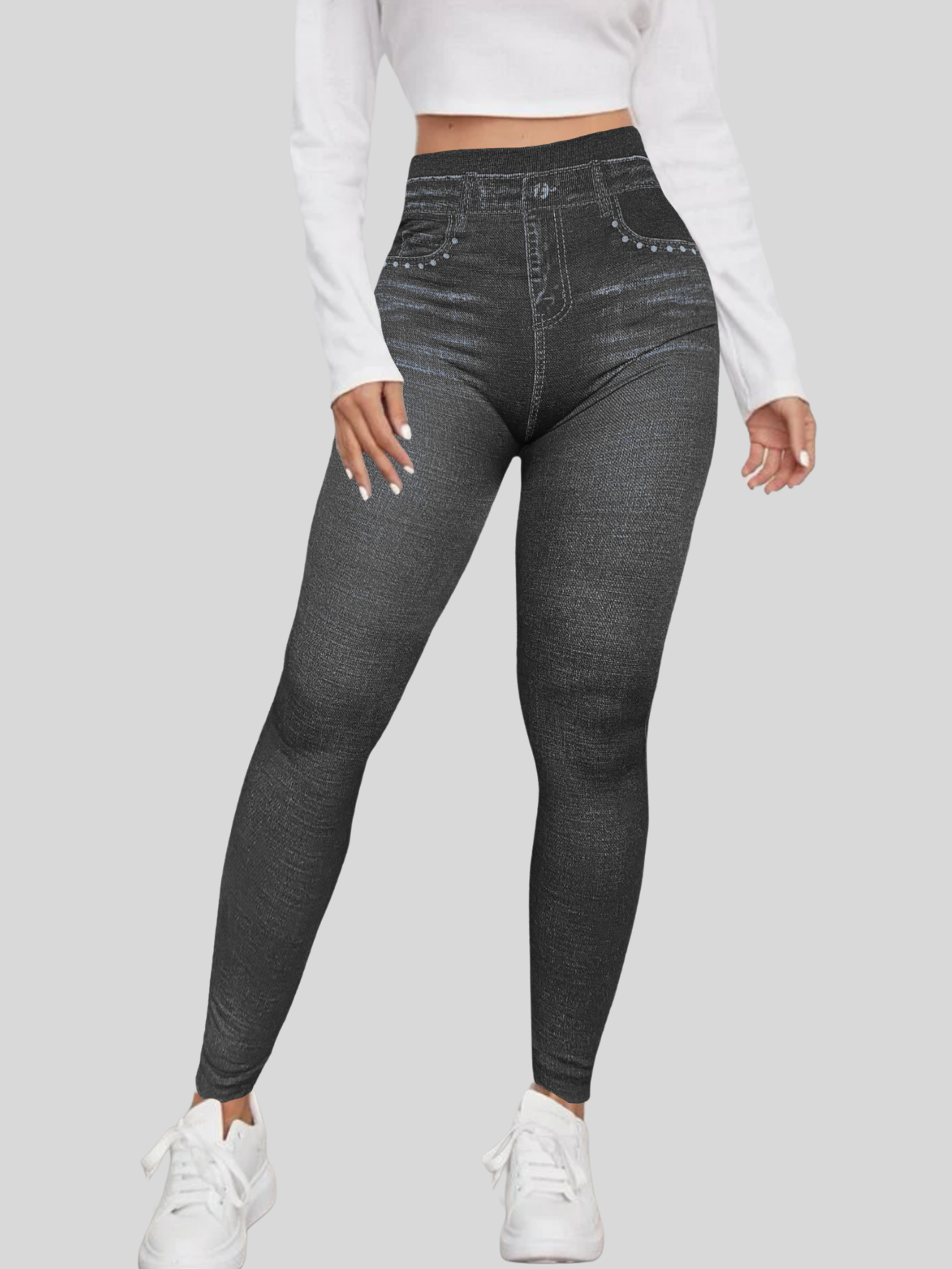 Foto 5 pulgar | Leggings Negros para Mujer