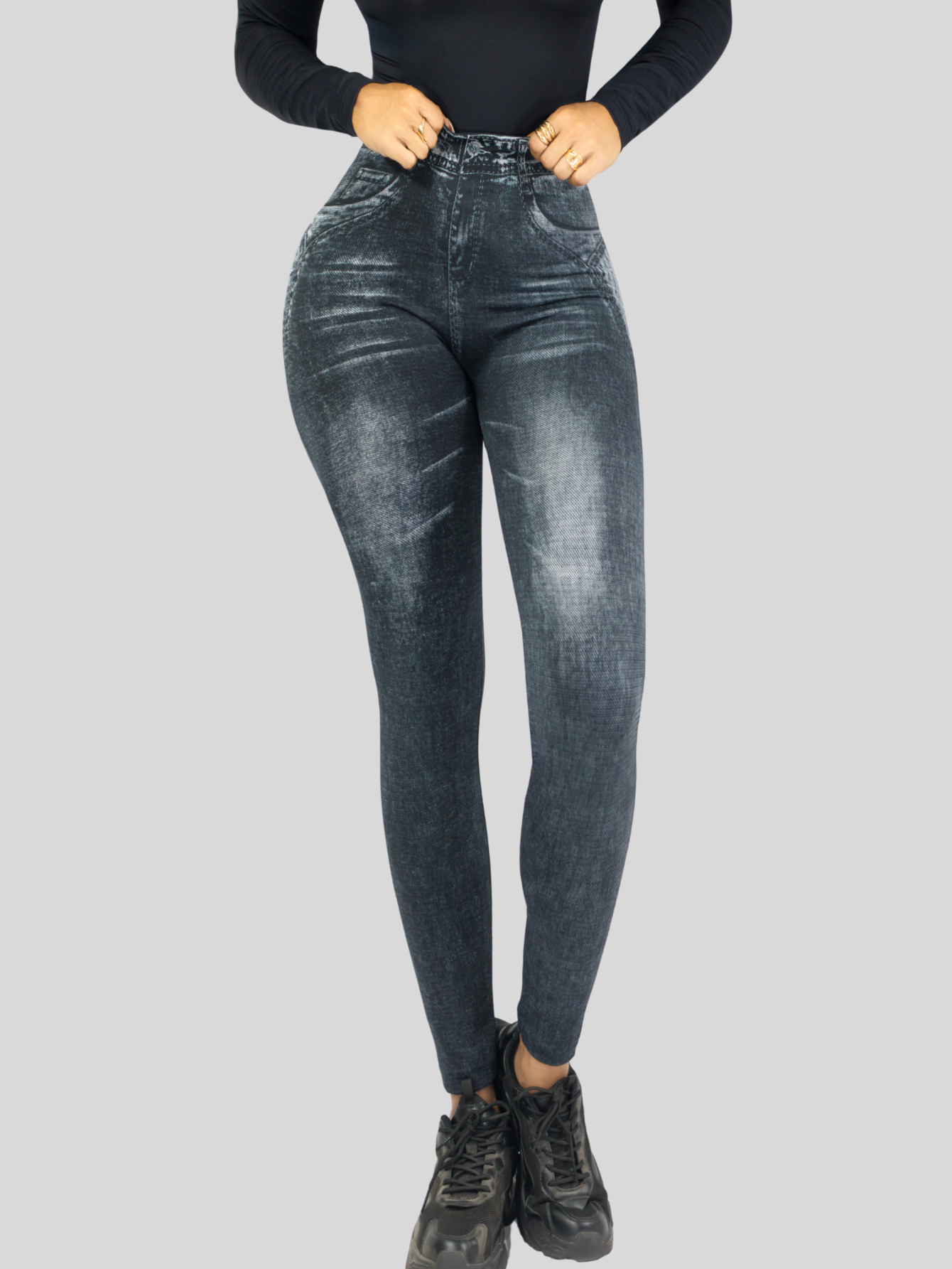 Foto 7 pulgar | Leggings Negros para Mujer