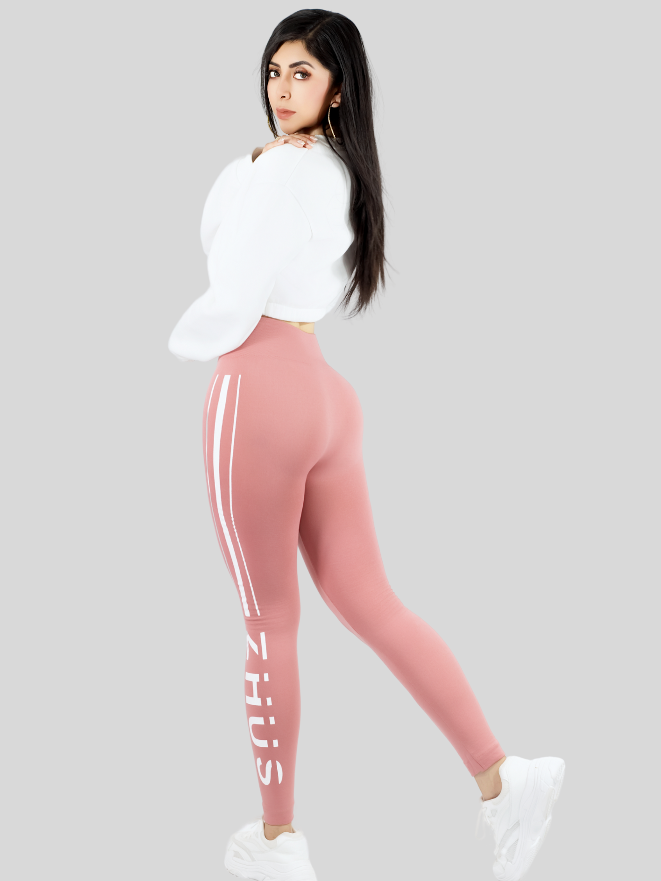Foto 4 pulgar | Legging De Dama Stretch Mallas Deportivas Lic-0192 Rosa Mallones De Mujer