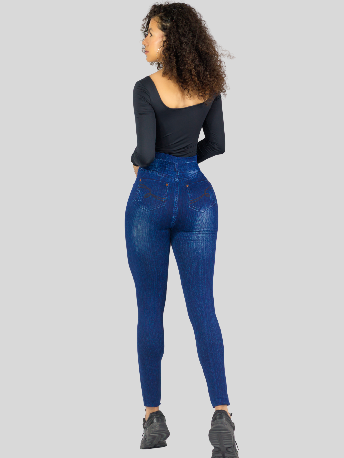 Foto 4 pulgar | Leggings Azules para Mujer