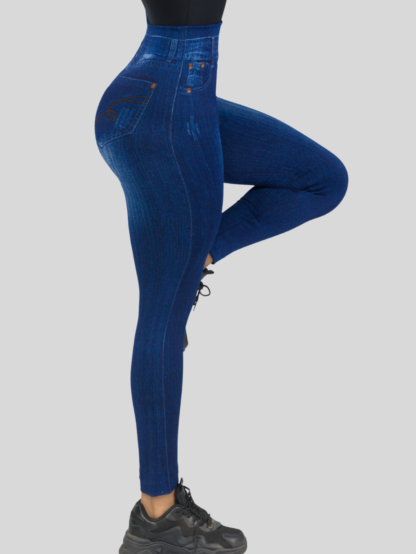 Foto 5 pulgar | Leggings Azules para Mujer