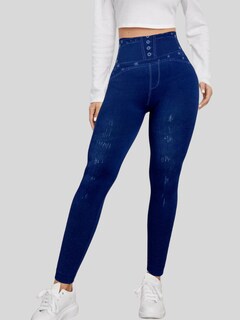 Foto 4 | Leggings Azules para Mujer
