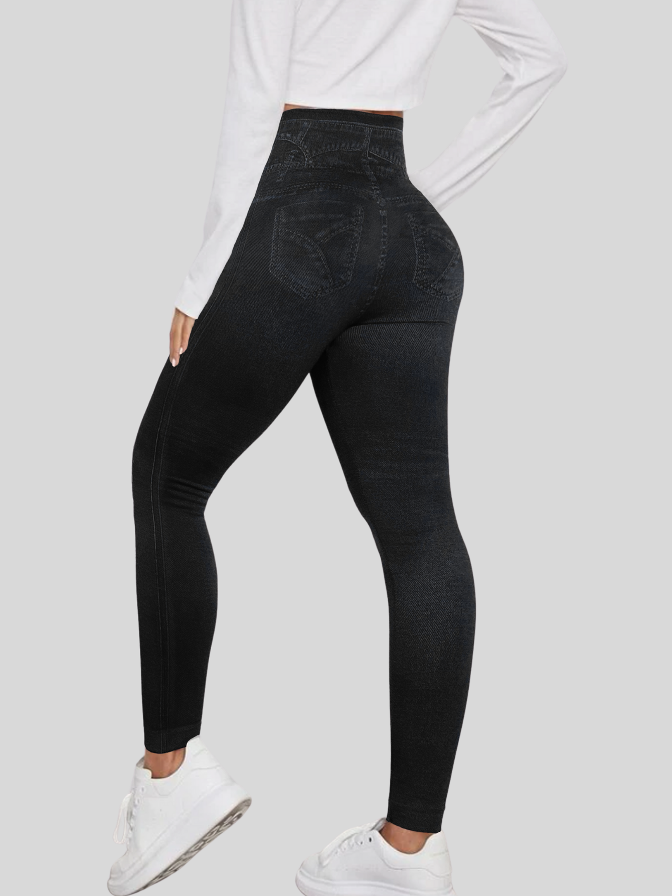Foto 4 pulgar | Leggings Negros para Mujer