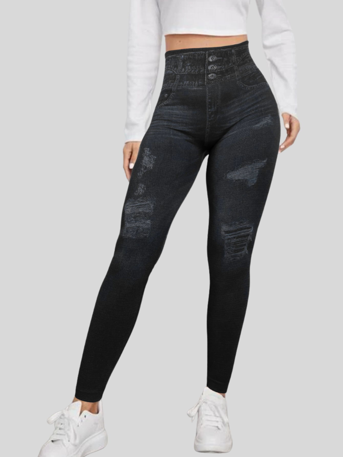 Foto 5 pulgar | Leggings Negros para Mujer