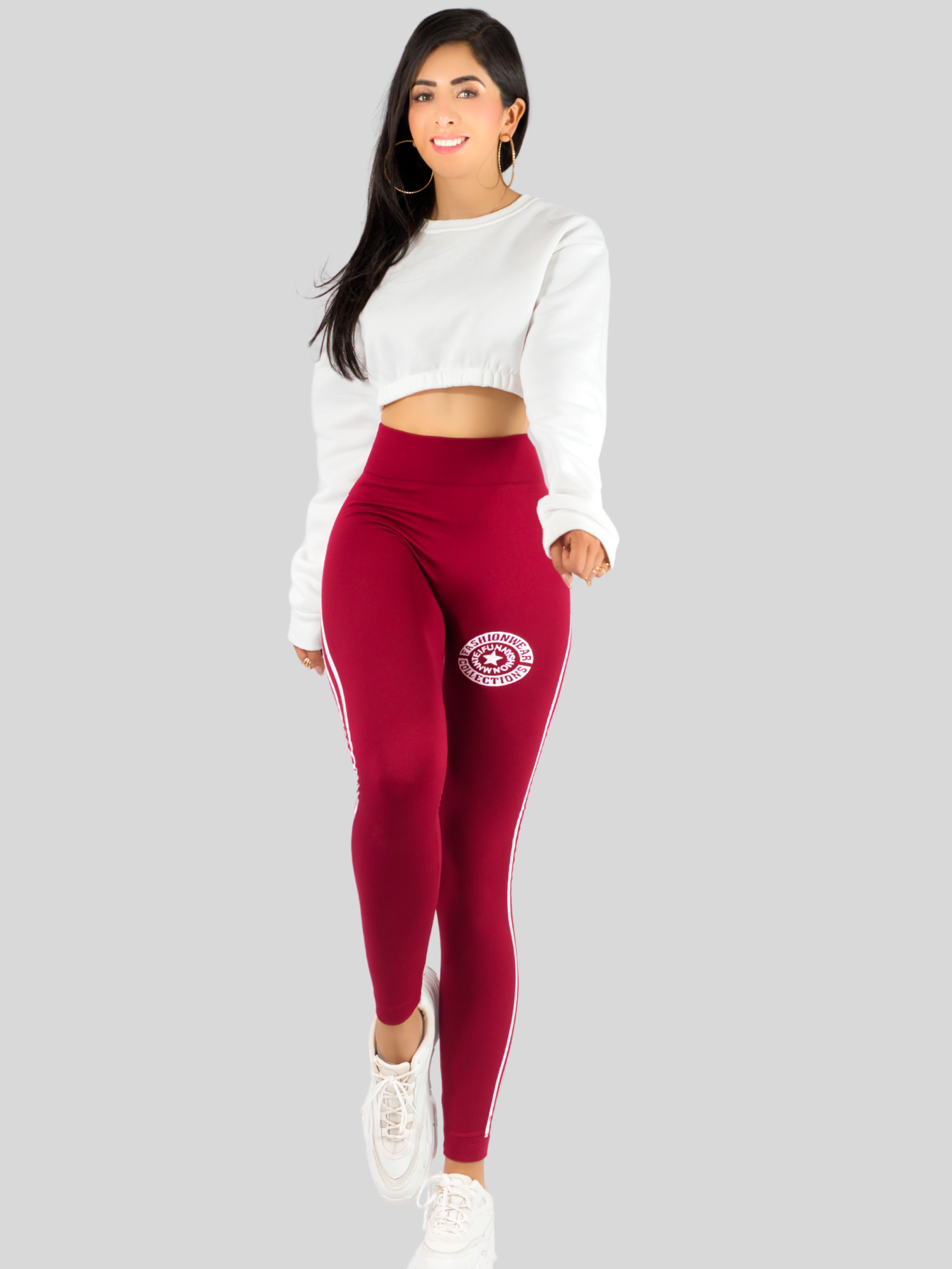 Foto 3 pulgar | Leggins Mujer Legging Mallones Lic-053 Vino Mallas Térmicas Mayon