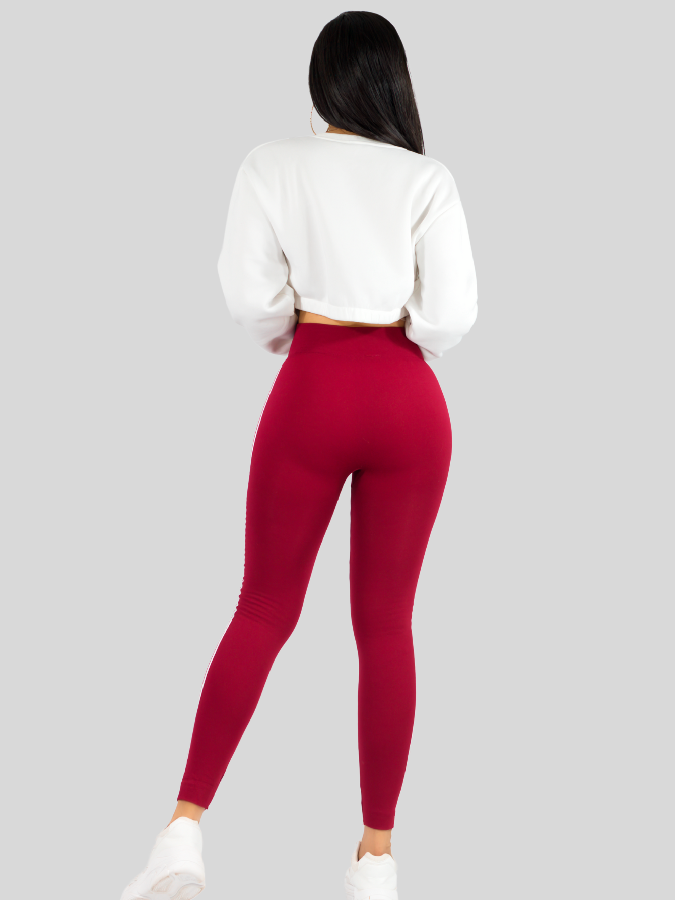 Foto 4 pulgar | Leggins Mujer Legging Mallones Lic-053 Vino Mallas Térmicas Mayon