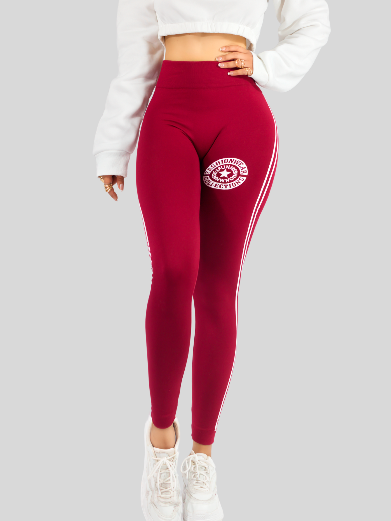Foto 7 pulgar | Leggins Mujer Legging Mallones Lic-053 Vino Mallas Térmicas Mayon