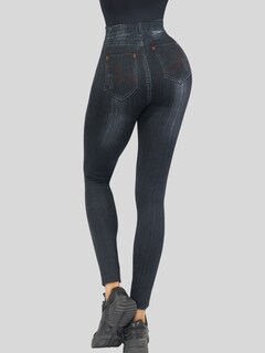 Foto 5 | Leggings Estilo Mezclilla Lic-055-2 Negro D26 para Mujer