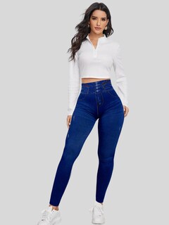 Foto 2 | Leggings Azules para Mujer