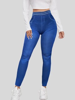 Foto 4 | Leggings Azules para Mujer