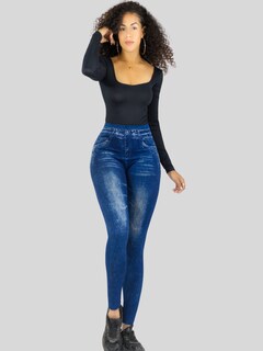 Foto 2 | Leggings Estilo Mezclilla Lic-055-2 Azul D27 para Mujer