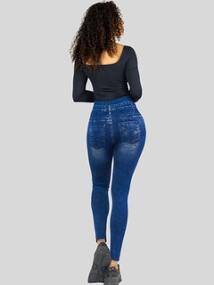 Foto 3 | Leggings Estilo Mezclilla Lic-055-2 Azul D27 para Mujer