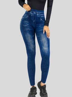 Foto 6 | Leggings Estilo Mezclilla Lic-055-2 Azul D27 para Mujer