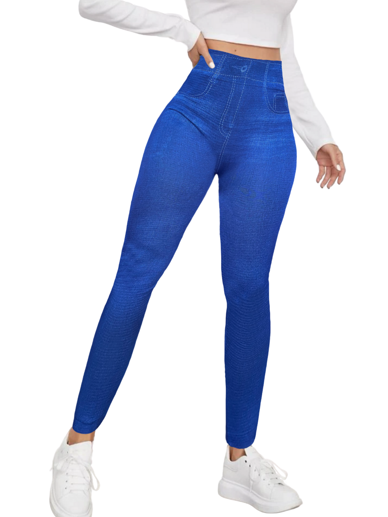 Leggings Estilo Mezclilla Lic-055-2 Azul D2 para Mujer