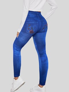 Foto 3 | Leggings Azul para Mujer