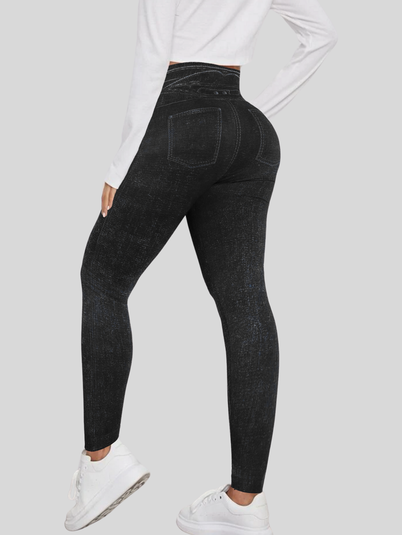 Foto 4 pulgar | Leggings Negros para Mujer