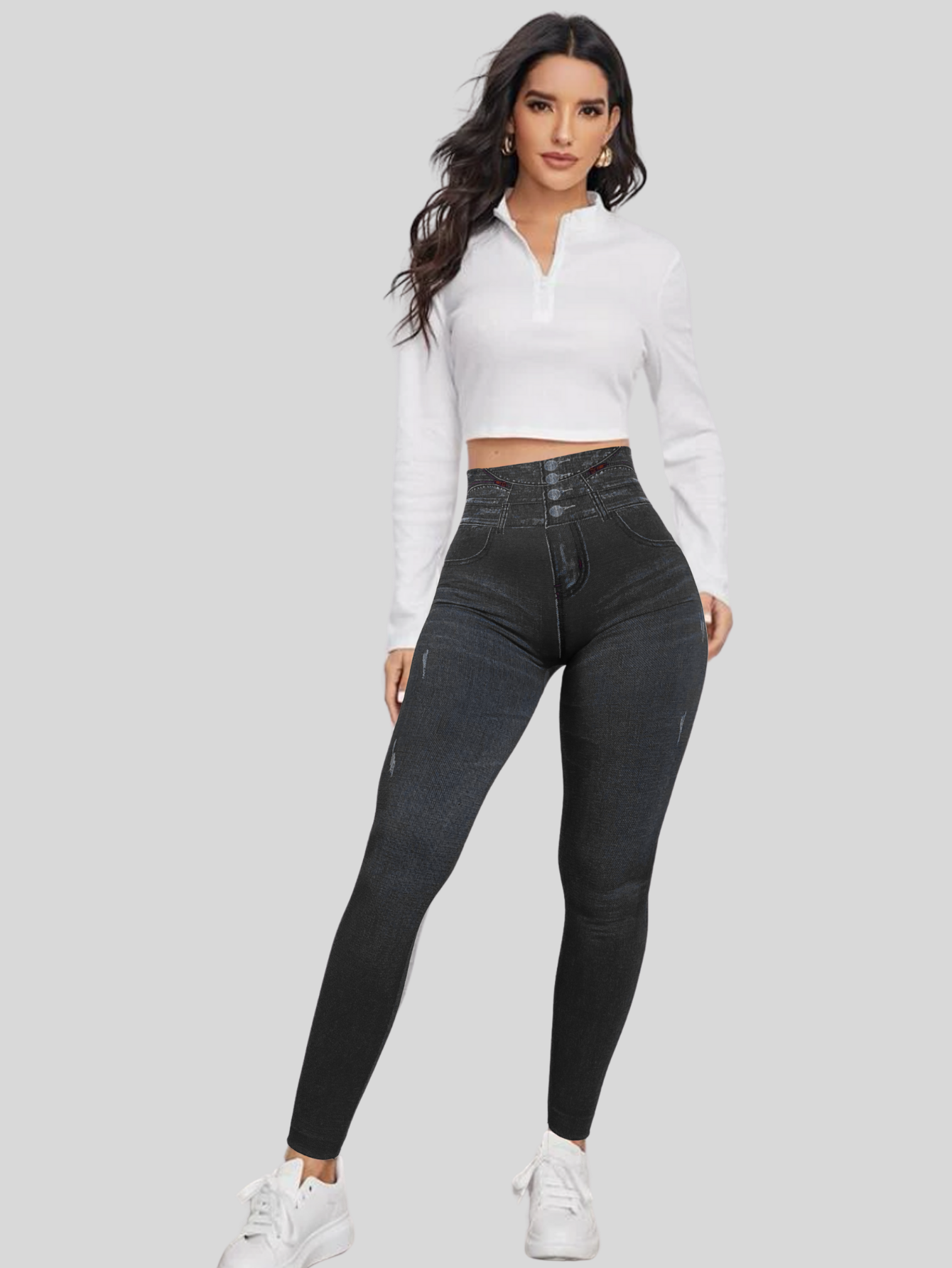 Foto 3 pulgar | Leggings Negros para Mujer