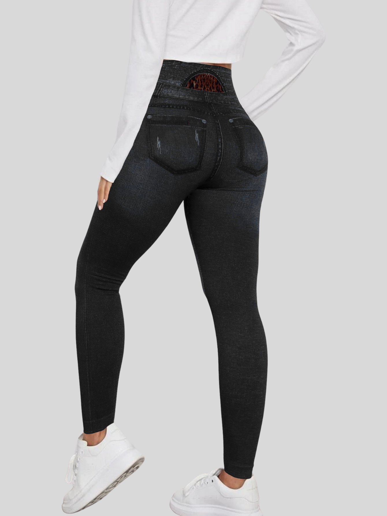 Foto 4 pulgar | Leggings Negros para Mujer