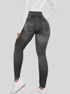 Foto 3 | Leggings Estilo Mezclilla Lic-055-2 Negro D8 para Mujer