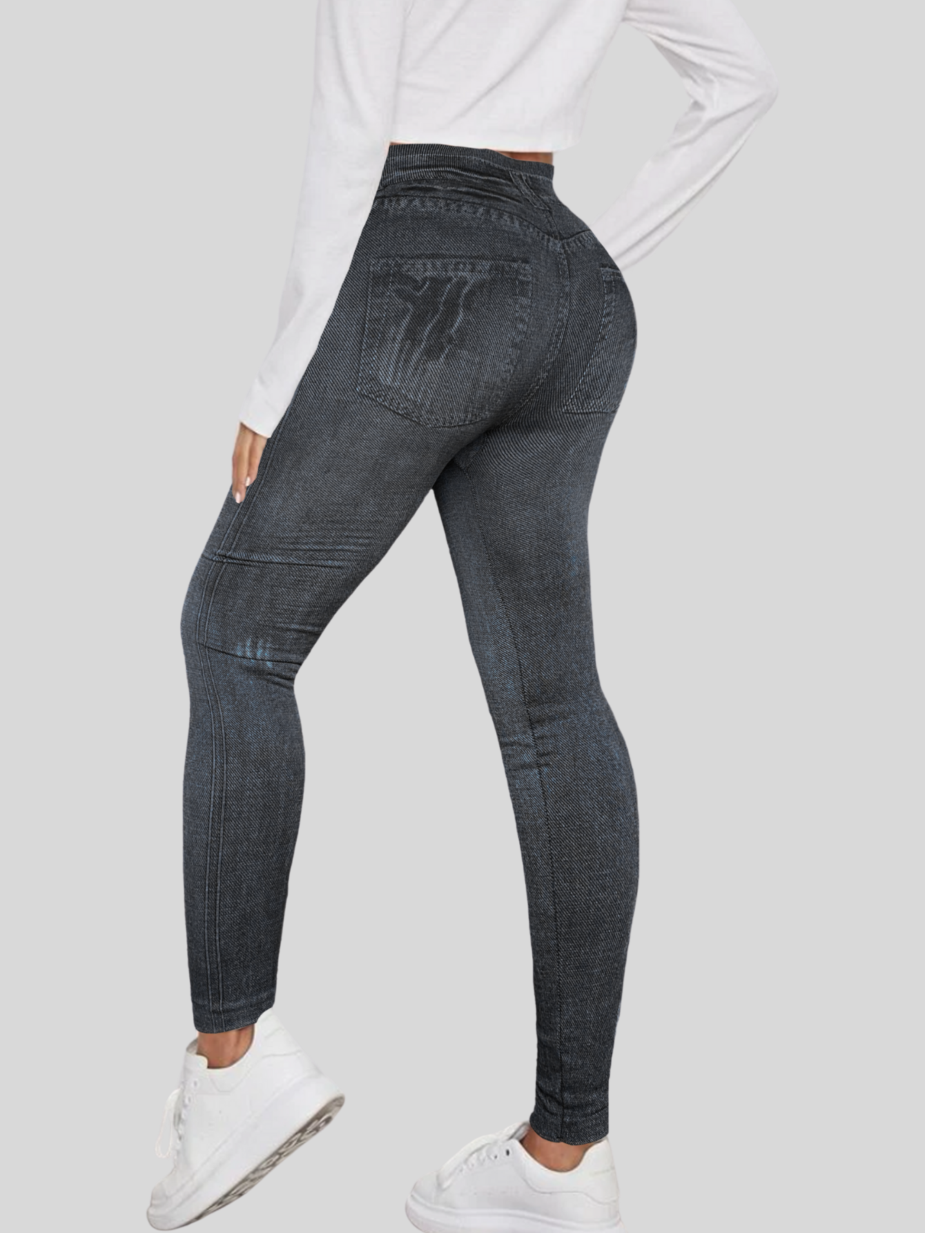 Foto 4 pulgar | Leggings Negros para Mujer