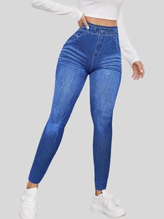 Foto 4 | Leggings Azules para Mujer