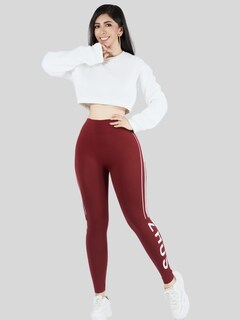 Foto 2 | Legging De Dama Stretch Mallas Deportivas Lic-0192 Vino Mallones De Mujer